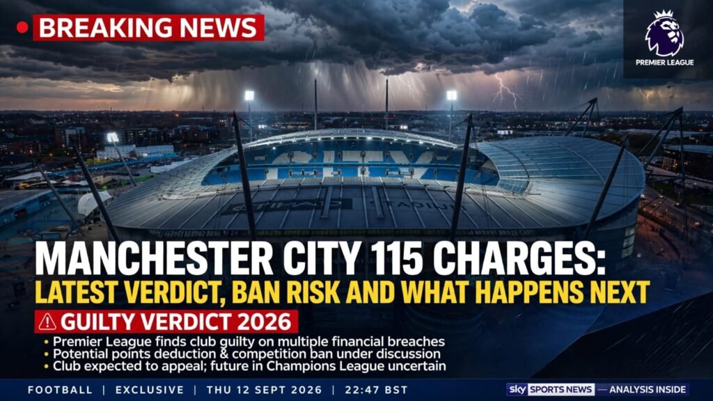 Manchester City 115 Charges Premier League: Latest Verdict, Ban Risk and What Happens Next