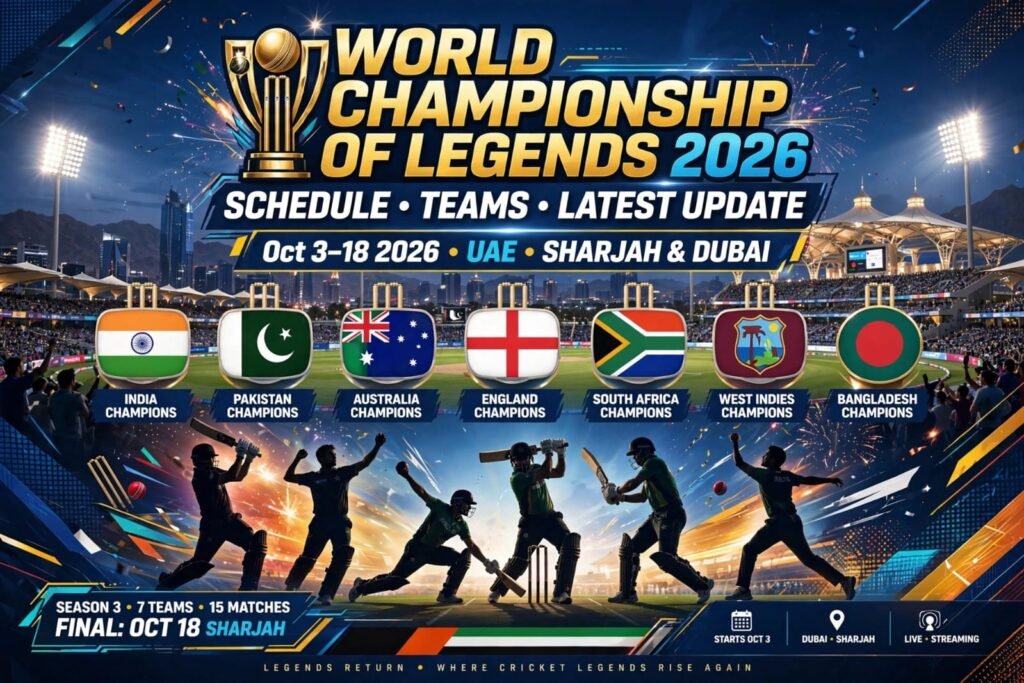World Championship of Legends 2026: Schedule, Teams and Latest Updat