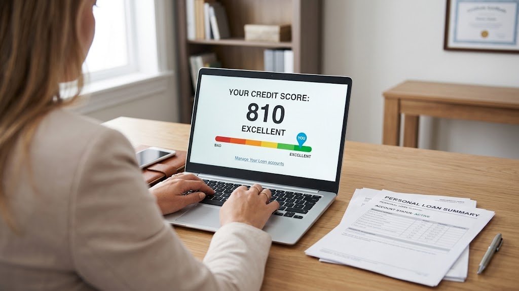 Credit score trend showing how personal loans affect your credit score over time