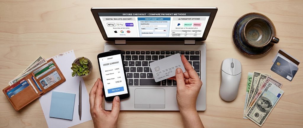 Shopper comparing buy now pay later and personal loan options at an online checkout