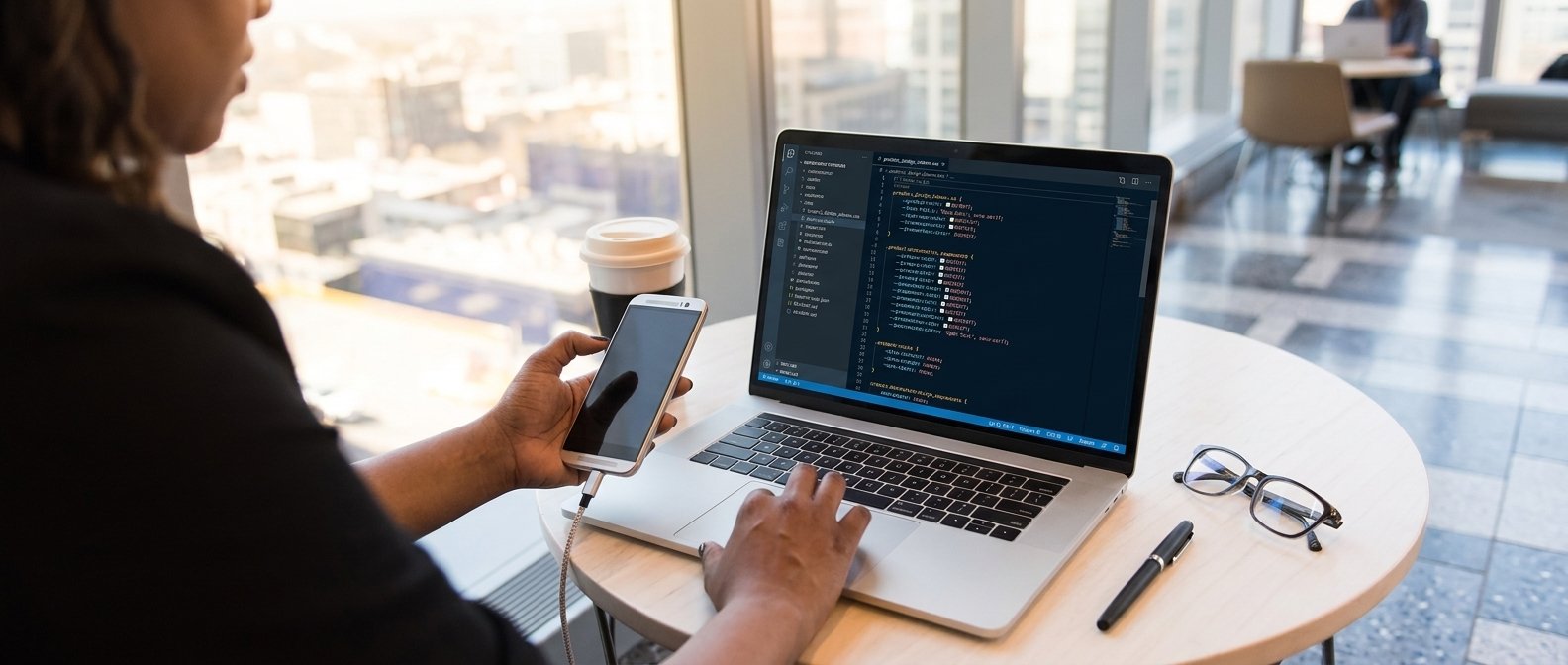Person creating a digital product template on a laptop for online sale