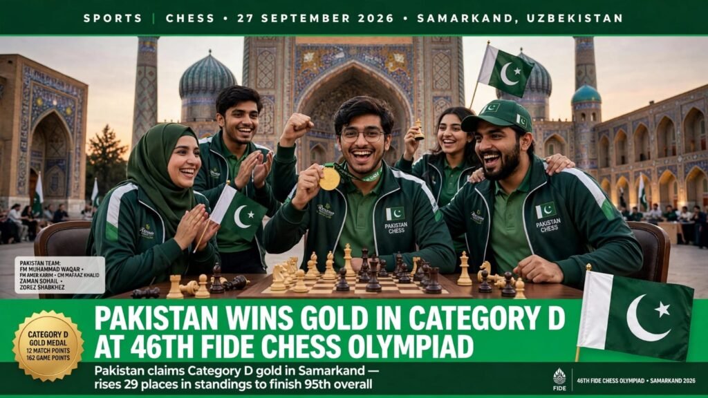 Pakistan Wins Gold in Category D at 46th FIDE Chess Olympiad