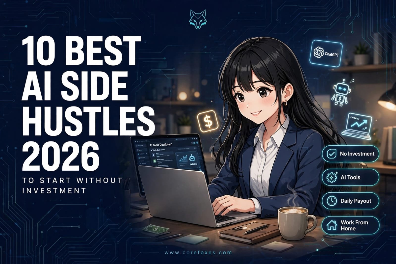 10 Best AI Side Hustles 2026 to Start Without Investment
