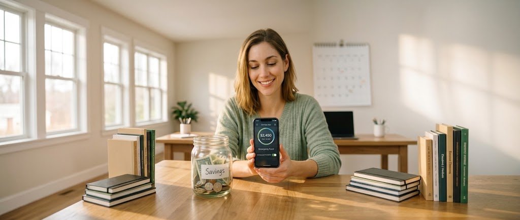 Phone screen showing scheduled savings transfers, a simple step in automating your finances