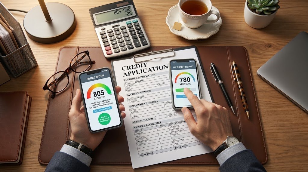 Comparison of FICO vs VantageScore credit score ranges shown on a phone screen