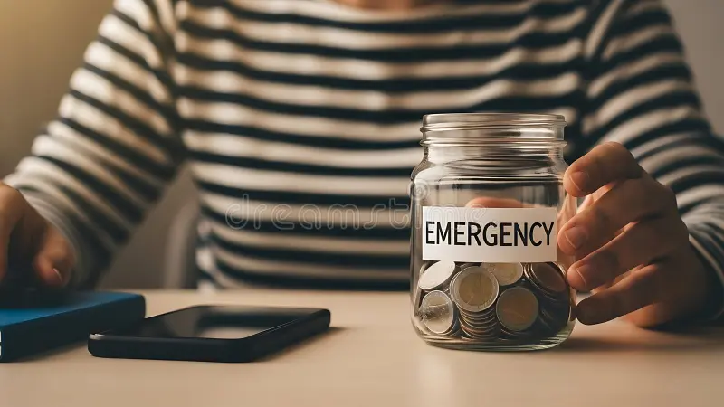 How to Build a $1,000 Emergency Fund When Money Is Tight Saving Emergency Fund Person Putting Coins Jar Table Smartphone 426919427