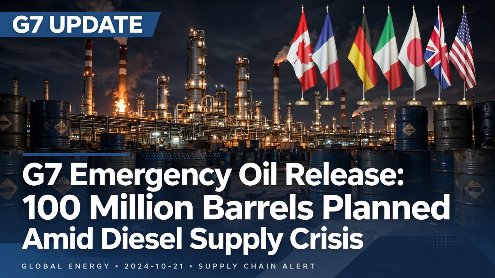 G7 Emergency Oil Release: 100 Million Barrels Planned Amid Diesel Supply Crisis