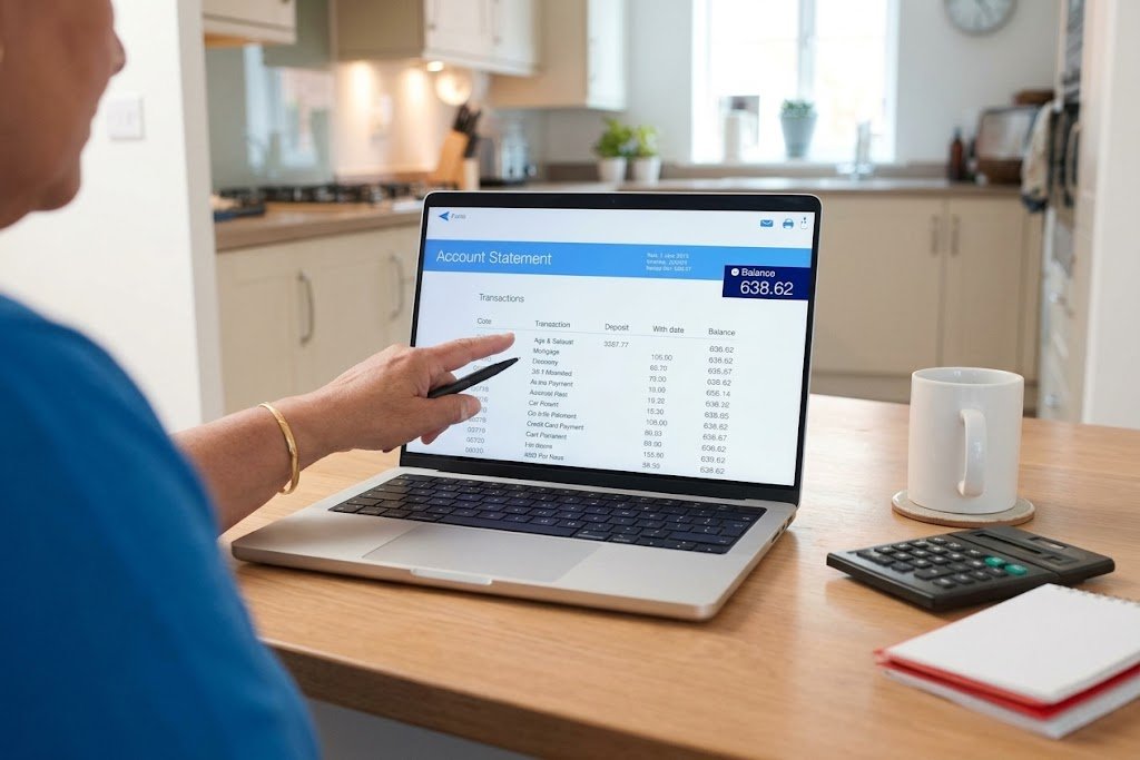 Person reviewing a statement to spot surprise credit card fees like inactivity, over-limit and replacement charges