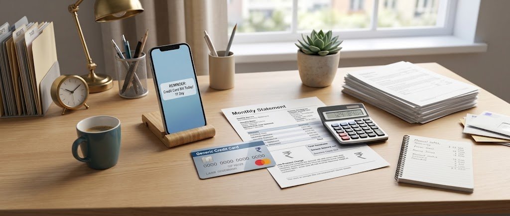 Credit cards and a calculator on a desk illustrating points devaluation and shrinking credit card rewards value