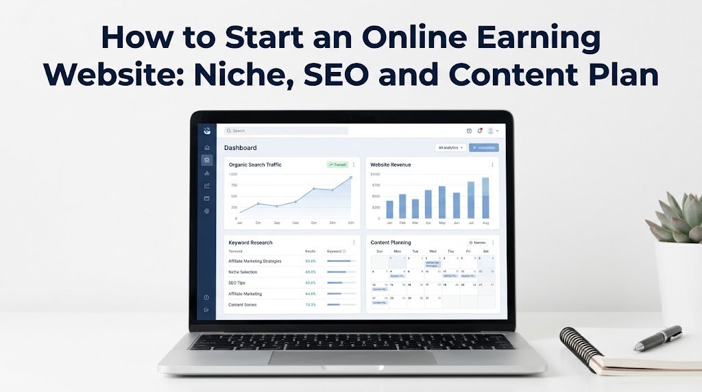 How to Start an Online Earning Website Niche SEO and Content Plan