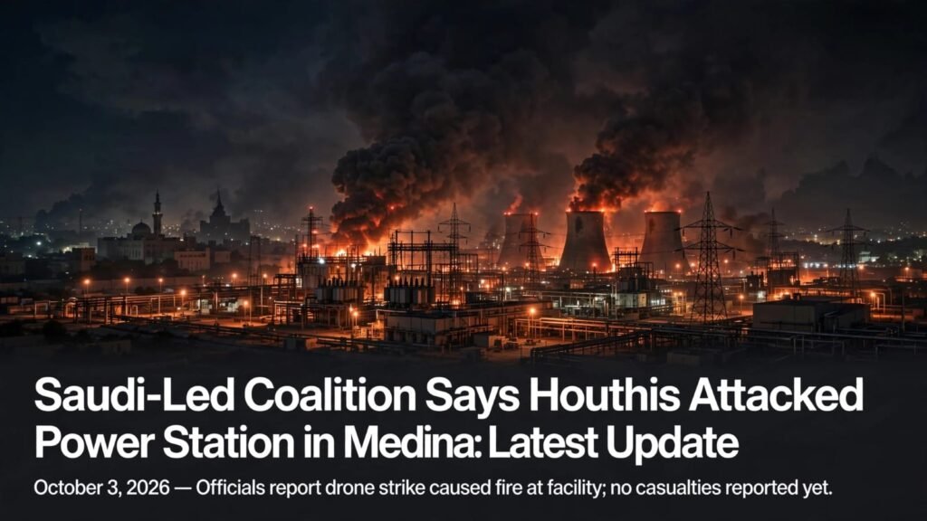 Saudi-Led Coalition Says Houthis Attacked Power Station in Medina: Latest Update