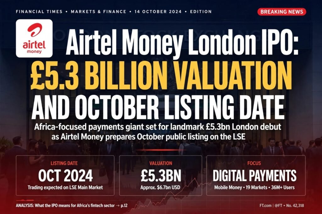 Airtel Money London IPO: £5.3 Billion Valuation and October Listing Date